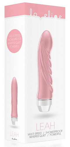 Розовый вибратор со складочками Shots Media BV Leah LOV008PNK (15 см)