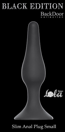 Чёрная малая анальная пробка Lola toys Slim Anal Plug Small 4207-01Lola (10,5 см)