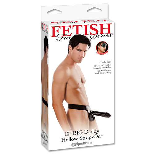 Полый фаллопротез чёрного цвета Pipedream Big Daddy PD3941-23