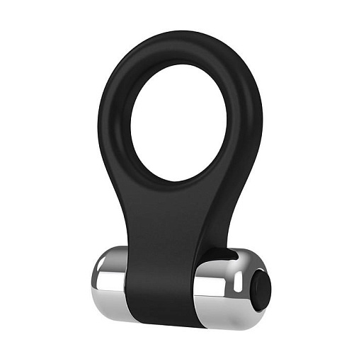 Чёрное эрекционное виброкольцо OVO B1 BLACK