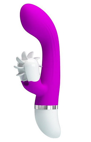 Лиловый вибратор с вертушкой для клиторальной стимуляции Baile Sheila BI-014788 (19,4 см)