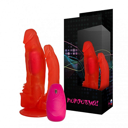 Вагинально-анальный вибромассажёр с присоской розового цвета Сумерки богов №11 314-11 BX DD (15,5 см)