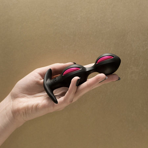 Чёрно-малиновые анальные шарики Fun Factory B Balls Duo 39308 (12,5 см)