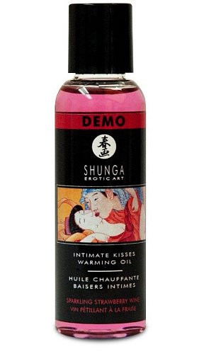Тестер возбуждающего массажного масла с ароматом шампанского и клубники Shunga 12008 (60 мл)