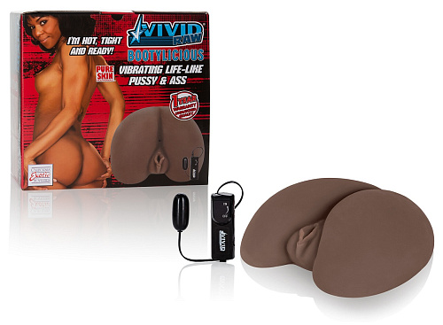Попка и вагина коричневого цвета с вибрацией California Exotic Novelties Vivid Raw Bootylicious SE-7520-20-3