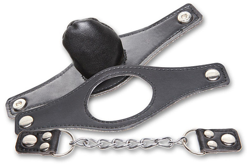 Чёрный кожаный кляп «три-в-одном» Pipedream Interchangeable gag PD3640-23