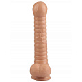 Телесный рельефный фаллоимитатор с мошонкой Сумерки богов 1016-79 BX DD (27,5 см)