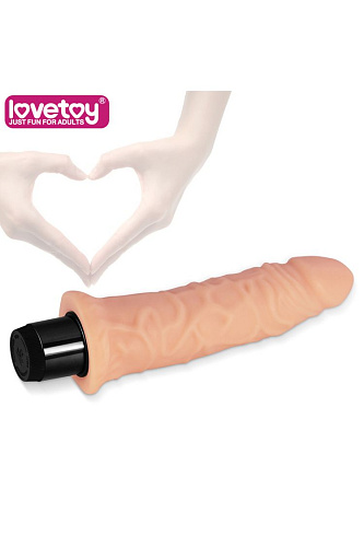Реалистичный вибратор телесного цвета с ярко выраженным рельефом Lovetoy 1003 (21,6 см)