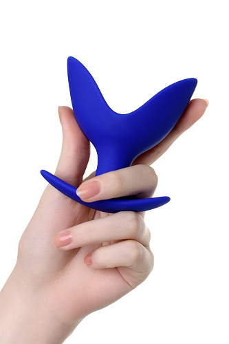 Синяя силиконовая расширяющая анальная втулка ToyFa Bloom 357007 (9,5 см)