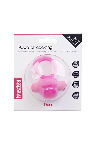 Розовое эрекционное виброкольцо с 10 режимами вибрации Lovetoy LV1427-pink