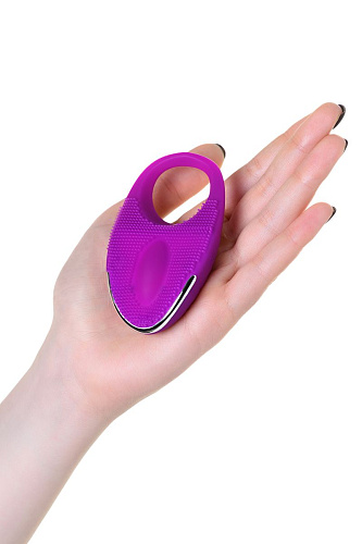 Фиолетовое перезаряжаемое виброкольцо с ресничками JOS RICO 782013