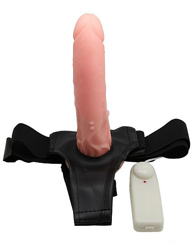 Телесный страпон с усиками и ротацией Eroticon 30046 (18 см)
