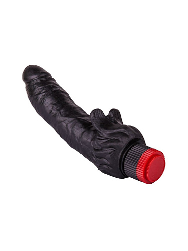 Чёрный вибратор с клиторальными лепестками LOVETOY (А-Полимер) 410200 (18,5 см)