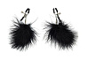 Зажимы на соски с черным пухом Lola toys Euphoric 1131-01lola
