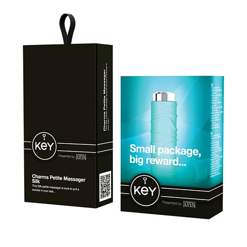 Голубой минивибромассажёр с ребристой поверхностью Jopen Charms Silk Blue JO-8040-20-3