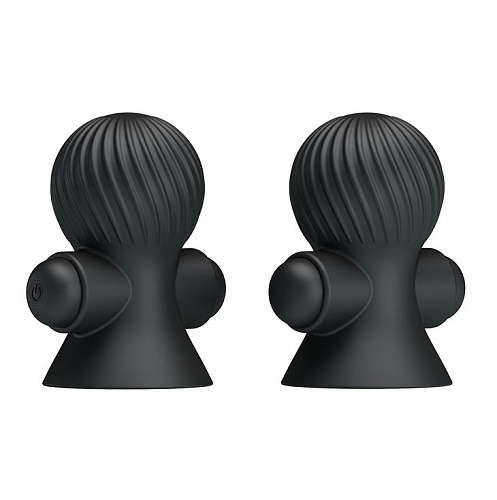 Чёрные перезаряжаемые вибростимуляторы для груди Baile BI-014545