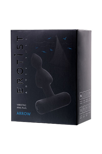 Небольшая чёрная анальная вибровтулка Erotist Erotist Arrow 541311 (8,5 см)