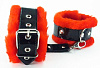 Оковы на ноги с красным мехом BDSM Light БДСМ арсенал 720002ars