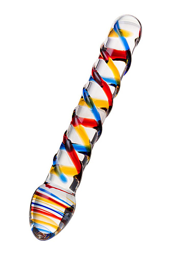Стеклянный разноцветный фаллос с гладкой головкой Sexus 912042