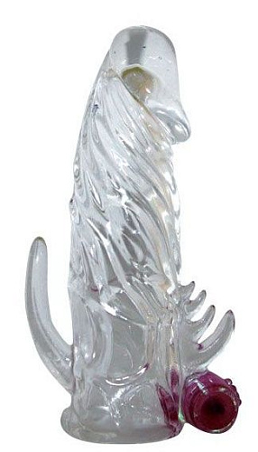 Закрытая прозрачная вибронасадка на пенис Bior toys Crystal Sleeve Vibe EE-10033 (12 см)