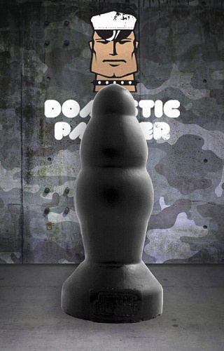 Чёрная рельефная анальная пробка O-Products Butt Bullet 115-AIR14B (15 см)