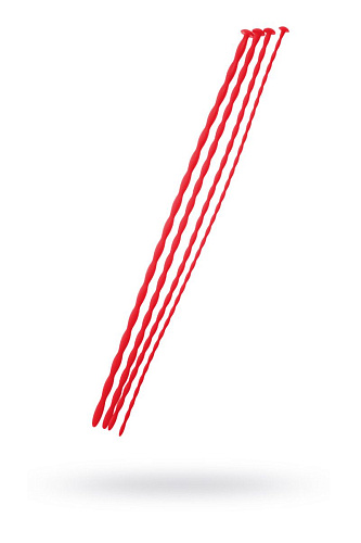 Набор из 4 красных уретральных зондов различного диаметра ToyFa TOYFA Black Red 901406-9