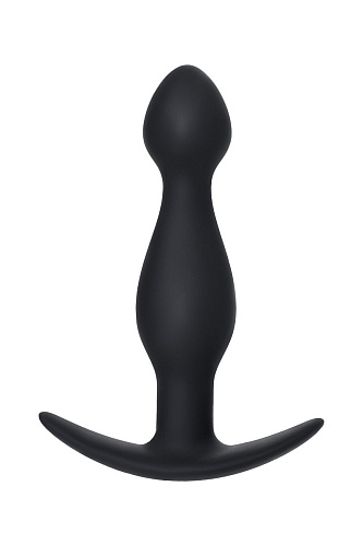 Чёрная силиконовая анальная пробка с ограничителем A-toys 761316 (11,5 см)