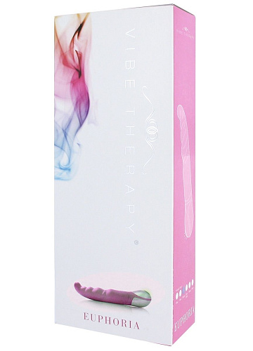 Розовый вибратор с чуть загнутым рельефным кончиком Vibe Therapy Euphoria V01A1S008-P2 (23 см)