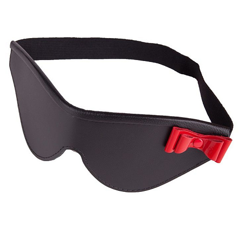 Чёрная маска на глаза с декоративным красным бантом Sitabella 3187-1