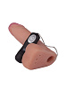 Чёрно-телесный вибрострапон с двумя насадками LOVETOY (А-Полимер) UniStrap-18 531413 (18 см)