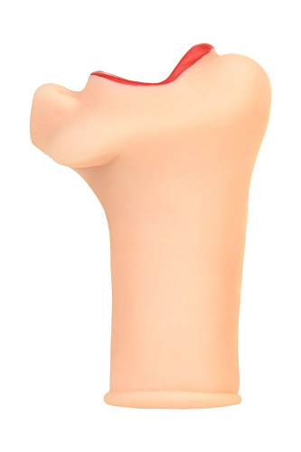 Мастурбатор-ротик телесного цвета с алыми губами ToyFa 893005