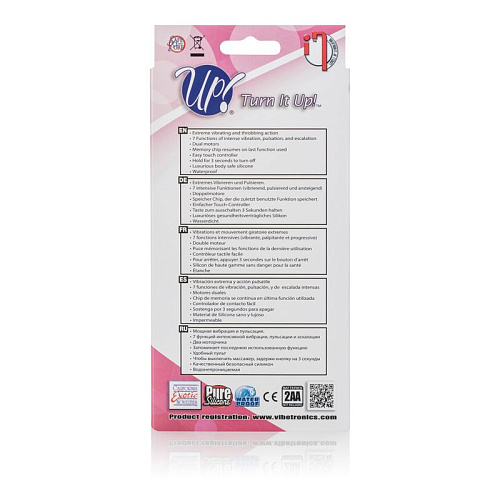 Розовый вибромассажёр с клиторальной стимуляцией California Exotic Novelties Turn it Up! 7-Function Silicone Massager SE-0732-50-3 (20,3 см)