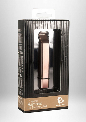 Золотистая вибропуля со скошенным кончиком Rocks-Off Bamboo E24427