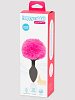 Чёрная анальная пробка с розовым хвостом Happy Rabbit Small Bunny Tail Butt Plug 80243