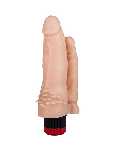 Двойной вибратор с усиками телесного цвета Сумерки богов №11 102-11 BX SB (17 см)