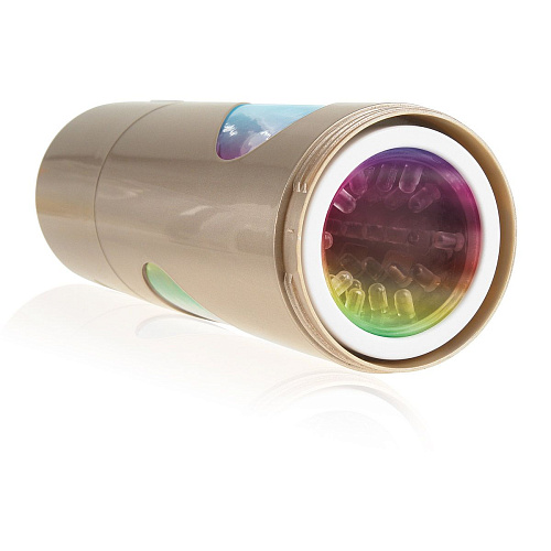 Перезаряжаемый мастурбатор-анус золотистого цвета Pipedream Extreme Toyz Rechargeable Roto-Bator Ass RD296