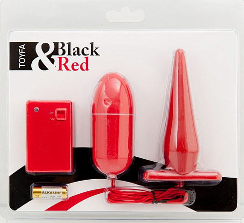 Красный вибронабор с пультом дистанционного управления ToyFa 901311-9
