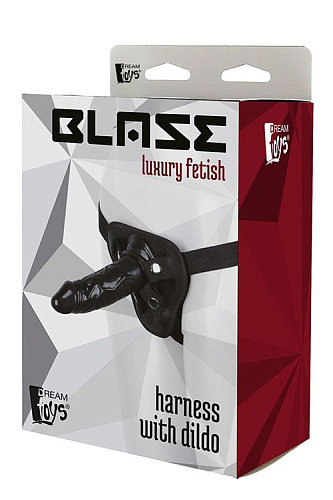Чёрный страпон Dream Toys HARNESS WITH DILDO 21654 (13 см)
