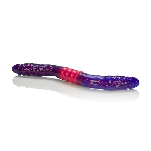 Фиолетовый двухсторонний гнущийся вибратор California Exotic Novelties Dual Vibrating Flexi-Dong SE-0381-14-2 (38 см)