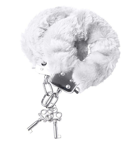 Наручники с белой меховой опушкой ToyFa 951027