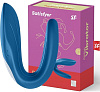 Многофункциональный стимулятор для пар синего цвета Satisfyer Partner Whale J2008-5