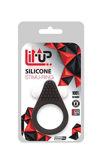 Чёрное эрекционное кольцо Dream Toys LIT-UP SILICONE STIMU RING 1 BLACK 21154