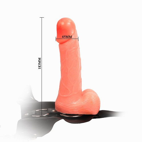 Женский страпон телесного цвета изогнутой формы Baile BW-022022-1002 (18,3 см)