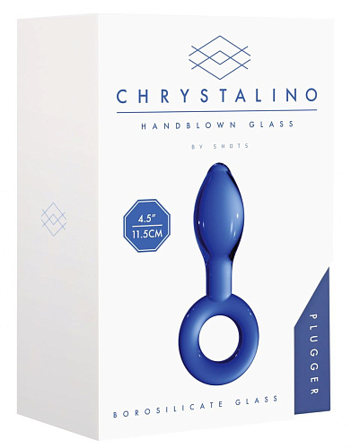 Синяя анальная пробка Shots Media BV Plugger CHR031BLU (11,9 см)