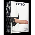 Страпон Harness телесного цвета со съёмной насадкой EGZO STR002 (20,5 см)