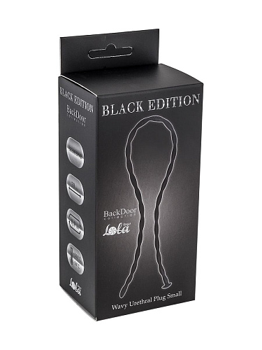 Чёрный силиконовый уретральный массажер Lola toys Wavy Urethral Plug Small 4214-03Lola