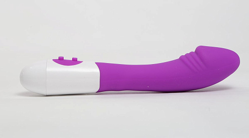 Фиолетовый силиконовый вибратор с 9 видами вибрации и пульсации 4sexdreaM 47491 (19 см)