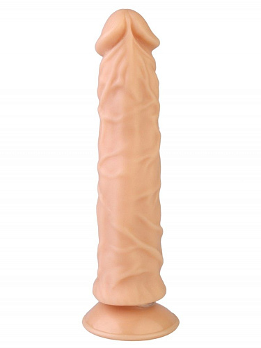 Рельефный реалистичный вибромассажёр телесного цвета Сумерки богов 104-09 CD DD (20 см)