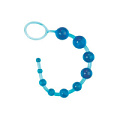 Голубые анальные бусы на жёсткой сцепке Gopaldas 2K79BLU BCD GP