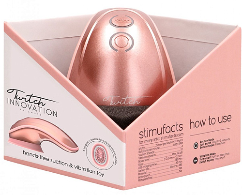 Розовый вибромассажёр с вакуумным эффектом Shots Media BV Twitch Hands INN001ROS